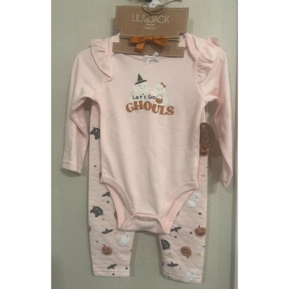 Lila & Jack “Let’s Go Ghouls” 3-Piece Halloween Outfit Set
